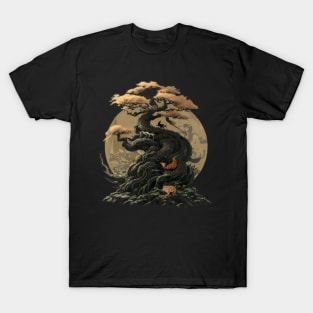 Fantasy Tree of Japan - Foxes and Moon T-Shirt